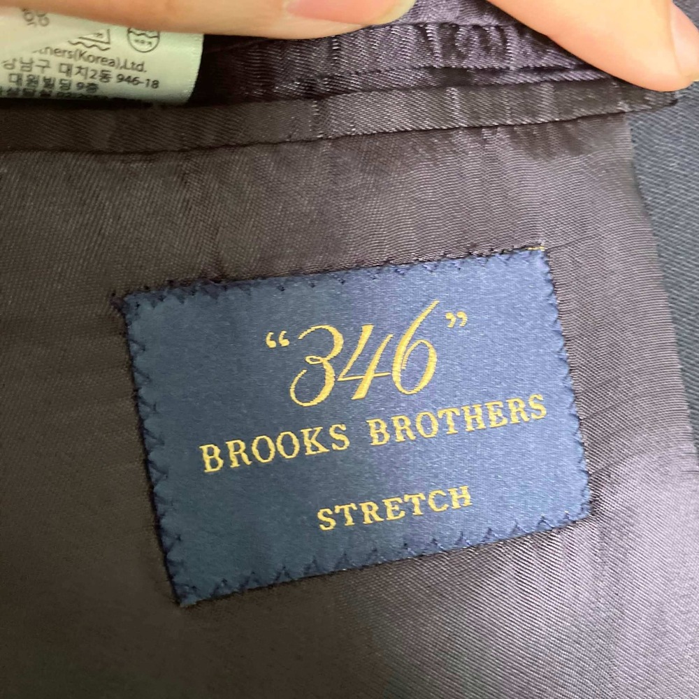 Brooks Brothers 346 Suit Mens 48L W42 L33 Navy Blue Stretch Wool 3-Button Blazer - Picture 4 of 16